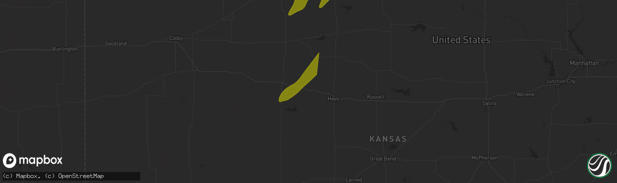 Hail map in Ellis, KS on May 6, 2024