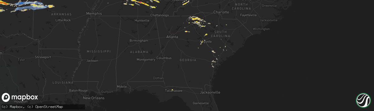 Hail map in Georgia on May 6, 2024