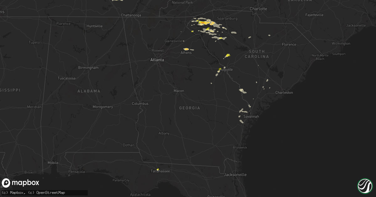 Hail map in Georgia on May 6, 2024