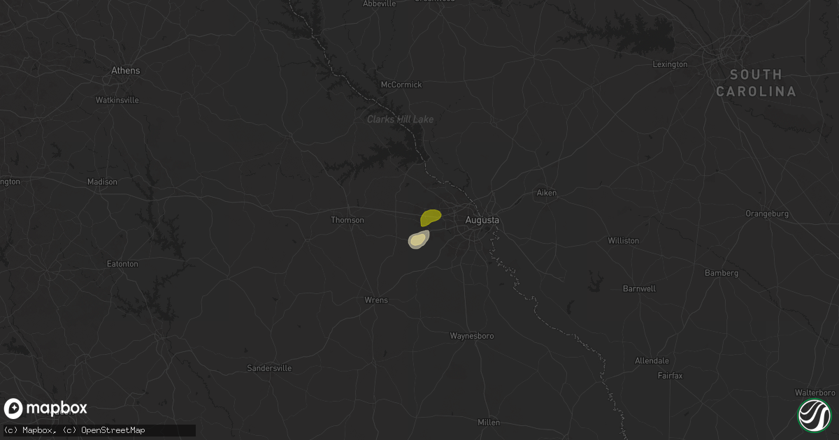 Hail map in Grovetown, GA on May 6, 2024