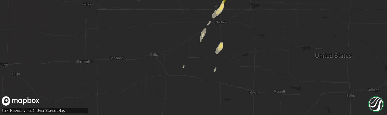 Hail map in Hoxie, KS on May 6, 2024