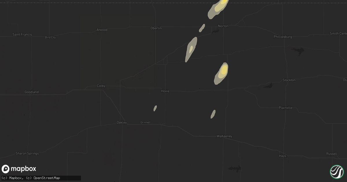 Hail map in Hoxie, KS on May 6, 2024