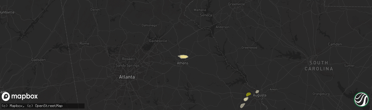 Hail map in Hull, GA on May 6, 2024