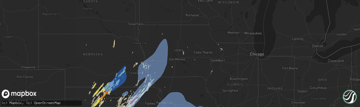 Hail map in Iowa on May 6, 2024