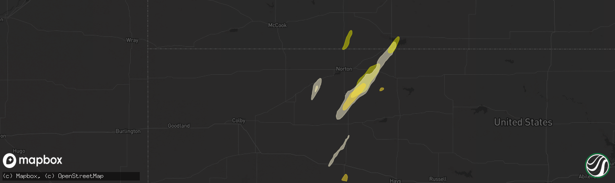 Hail map in Jennings, KS on May 6, 2024