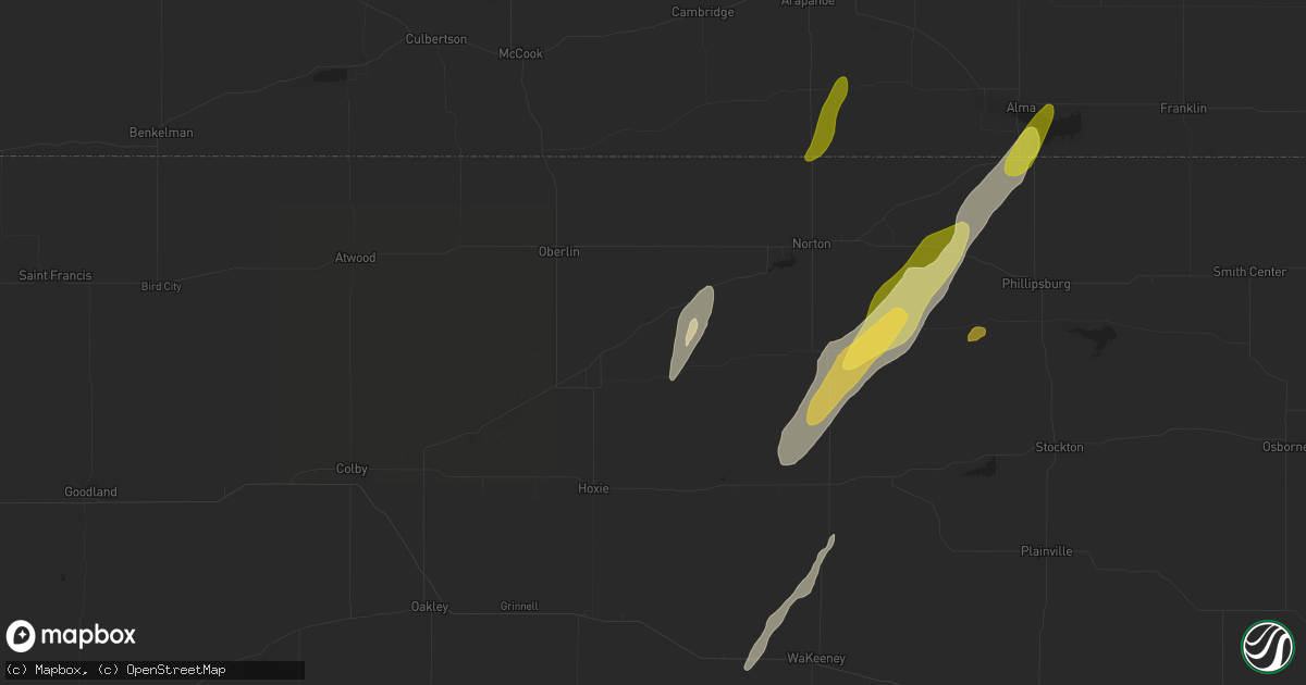 Hail map in Jennings, KS on May 6, 2024