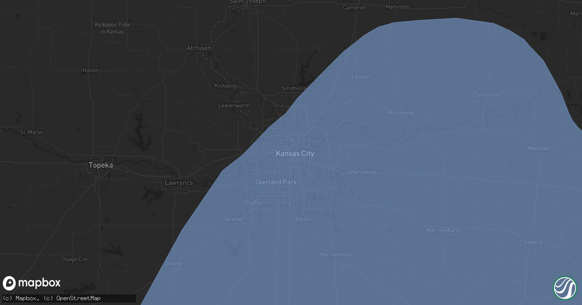 Hail map in Kansas City, MO on May 6, 2024