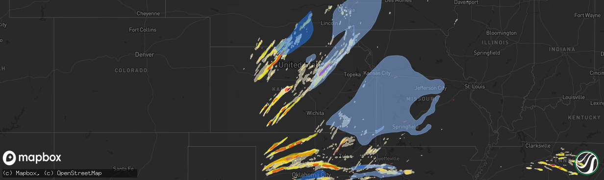 Hail map in Kansas on May 6, 2024