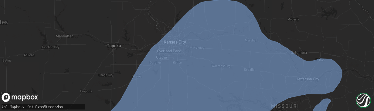 Hail map in Lees Summit, MO on May 6, 2024