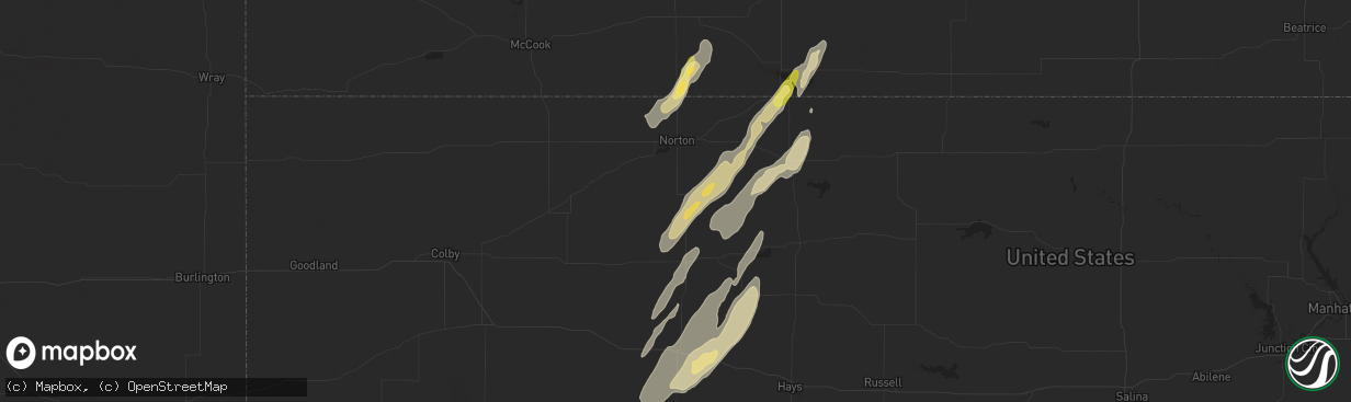 Hail map in Lenora, KS on May 6, 2024