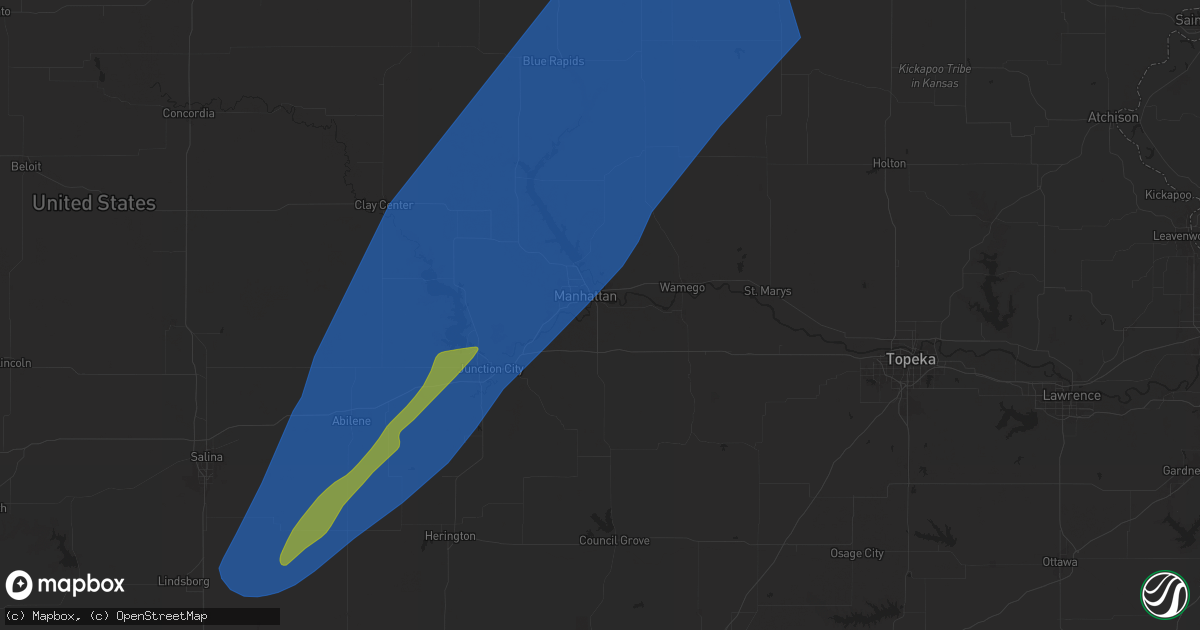 Hail map in Manhattan, KS on May 6, 2024