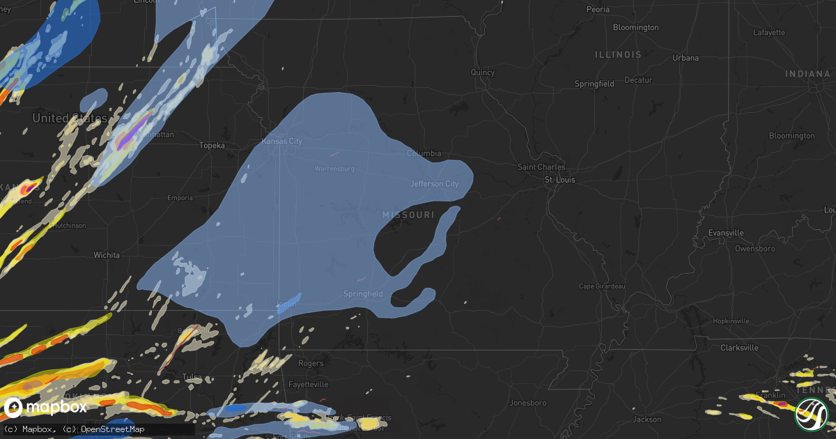 Hail map in Missouri on May 6, 2024