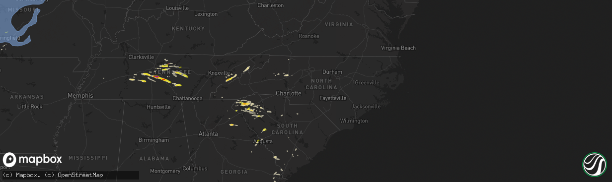 Hail map in North Carolina on May 6, 2024