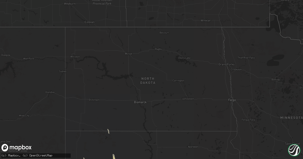 Hail map in North Dakota on May 6, 2024