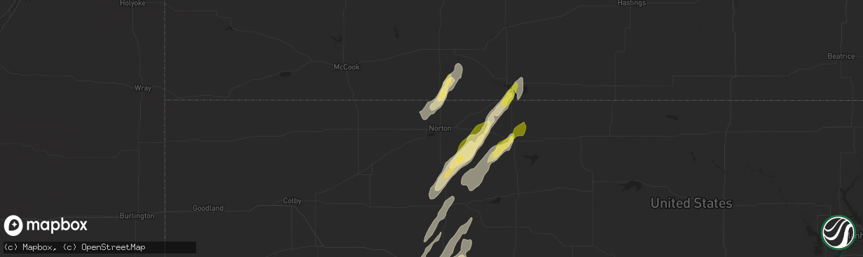 Hail map in Norton, KS on May 6, 2024