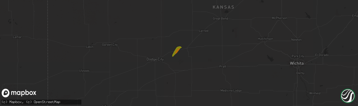 Hail map in Offerle, KS on May 6, 2024