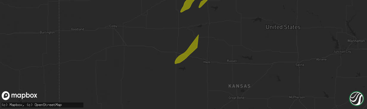 Hail map in Ogallah, KS on May 6, 2024