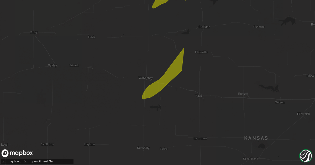 Hail map in Ogallah, KS on May 6, 2024