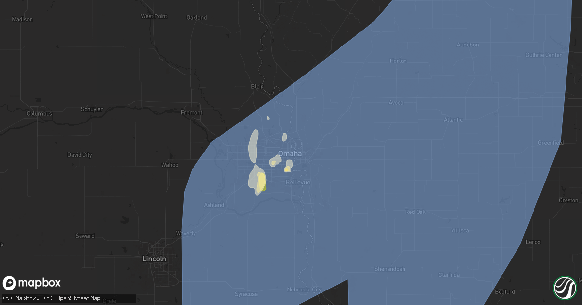 Hail map in Omaha, NE on May 6, 2024