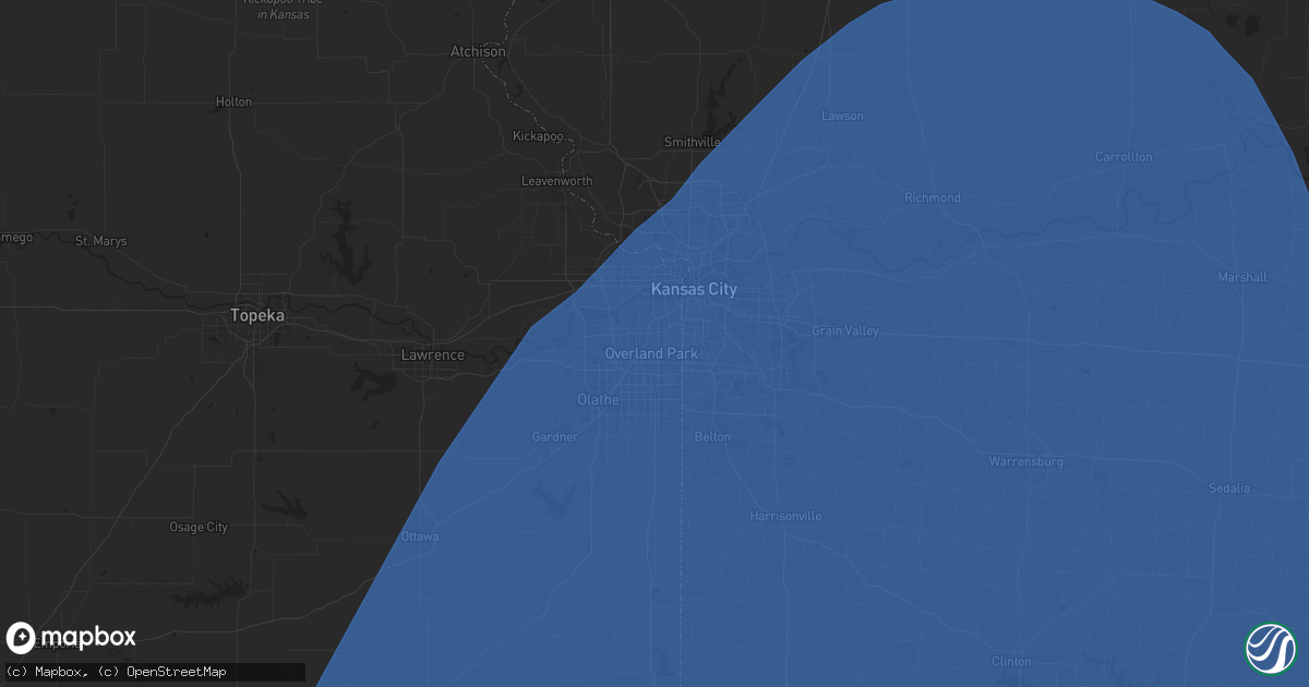 Hail map in Overland Park, KS on May 6, 2024