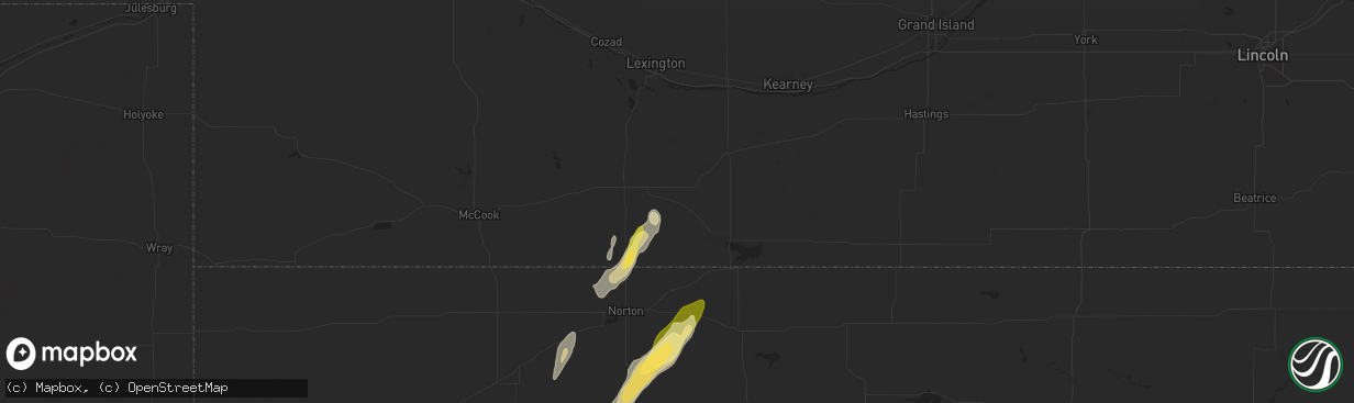 Hail map in Oxford, NE on May 6, 2024