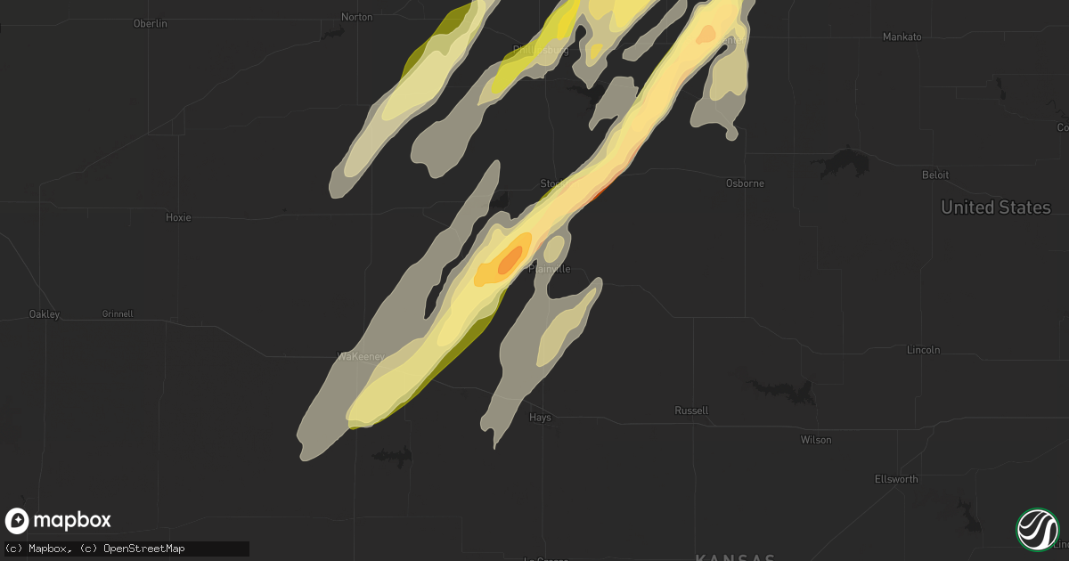 Hail map in Plainville, KS on May 6, 2024