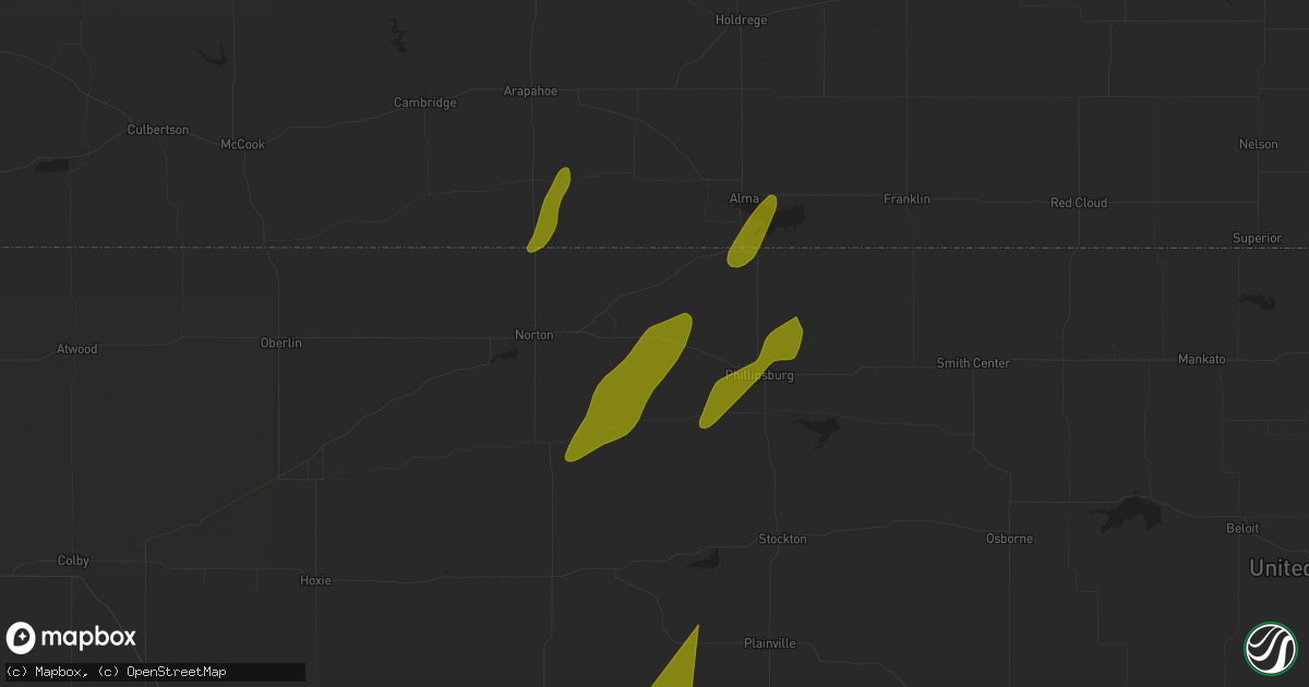 Hail map in Prairie View, KS on May 6, 2024