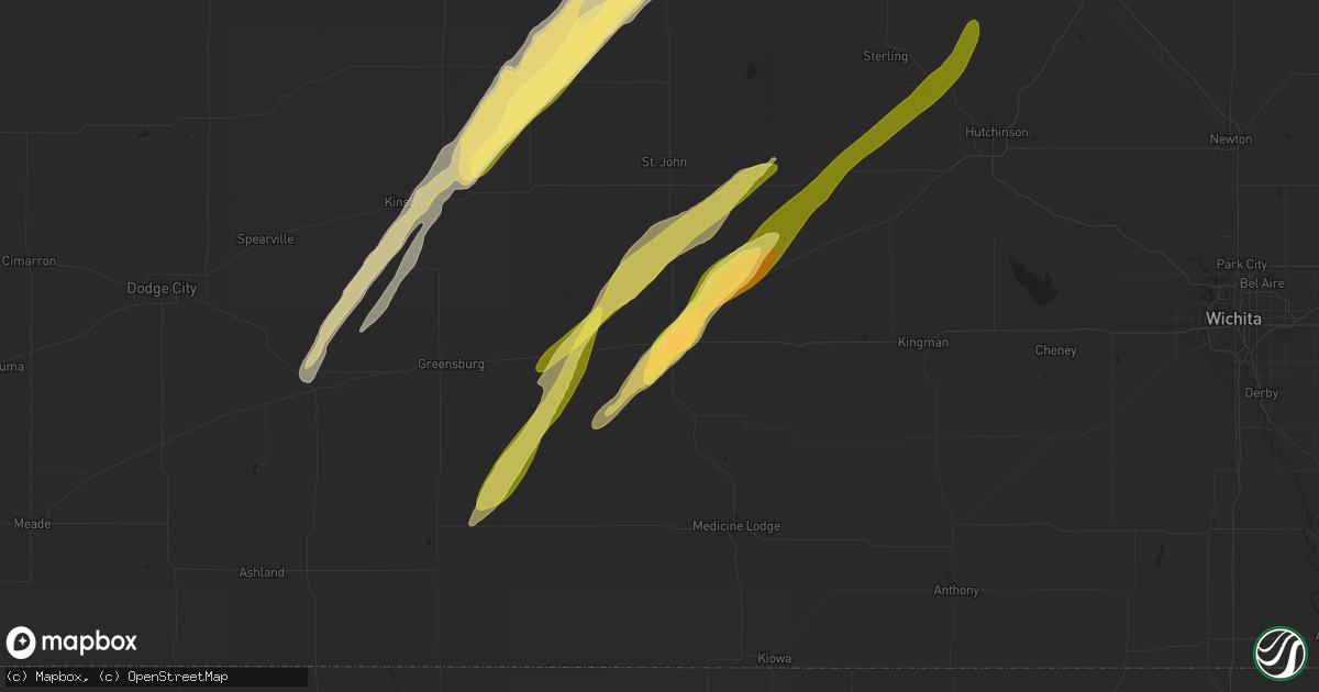 Hail map in Pratt, KS on May 6, 2024