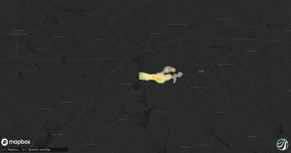 Hail map in Six Mile, SC on May 6, 2024