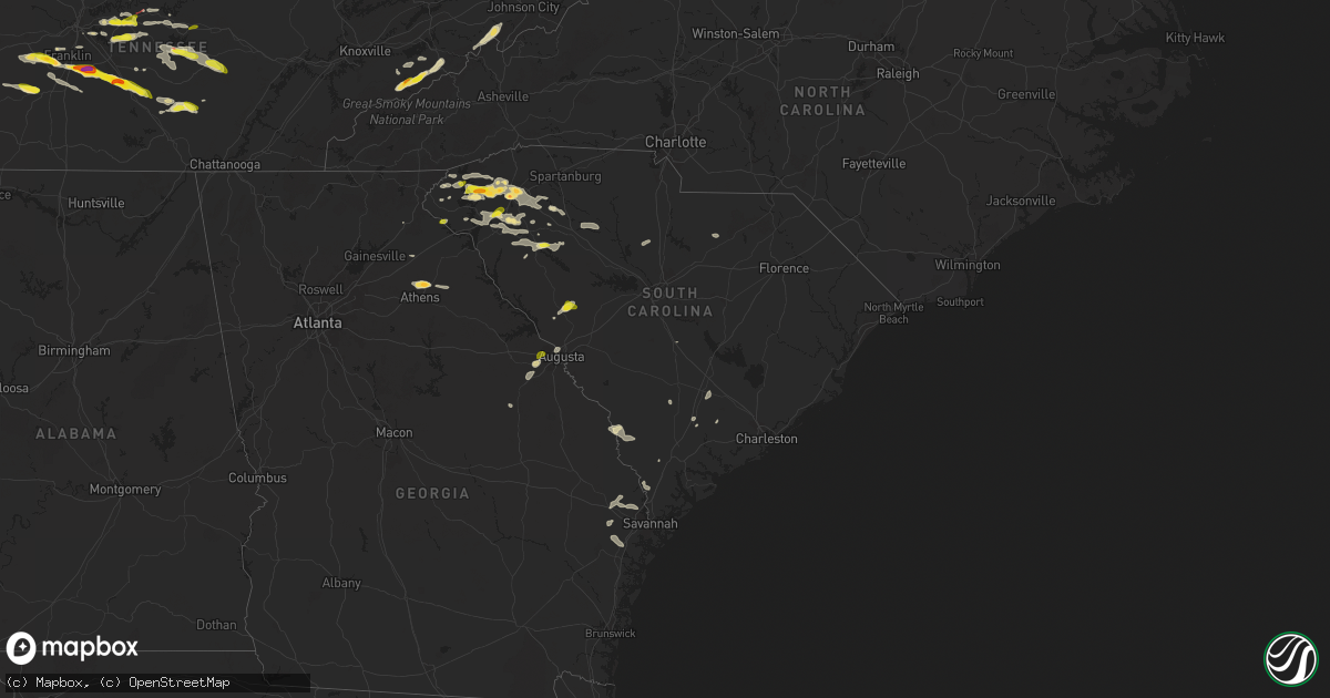 Hail map in South Carolina on May 6, 2024