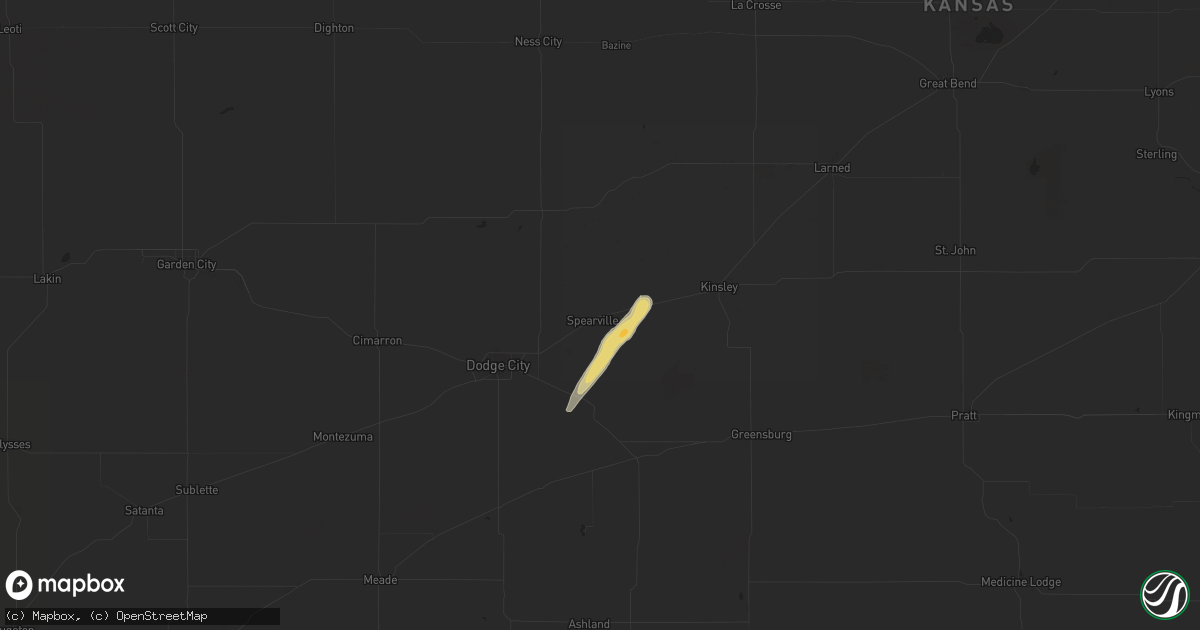 Hail map in Spearville, KS on May 6, 2024