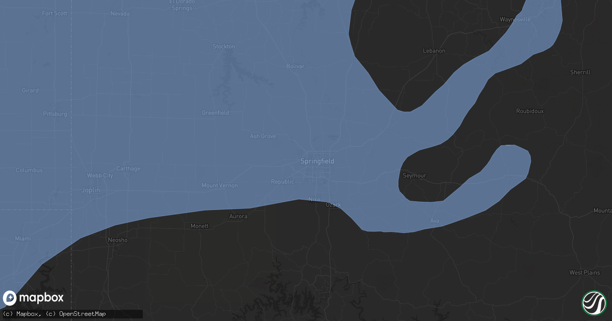 Hail map in Springfield, MO on May 6, 2024