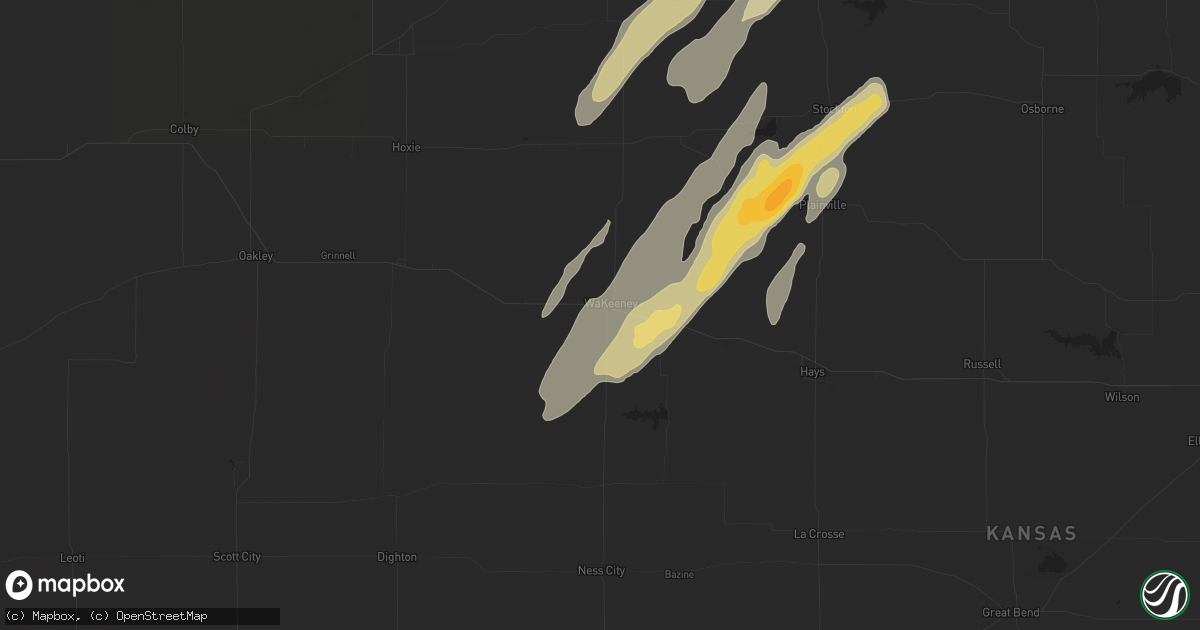Hail map in Wakeeney, KS on May 6, 2024