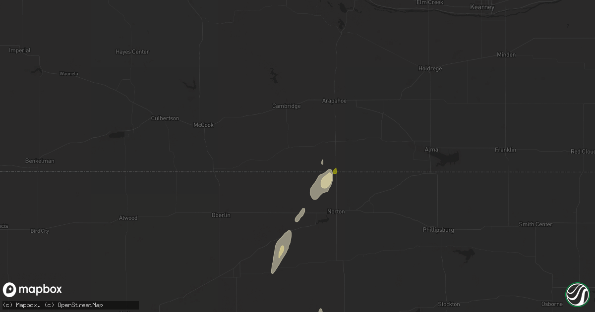 Hail map in Wilsonville, NE on May 6, 2024