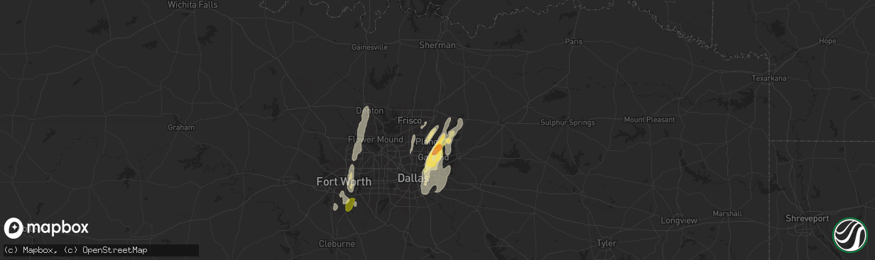 Hail map in Allen, TX on May 6, 2025
