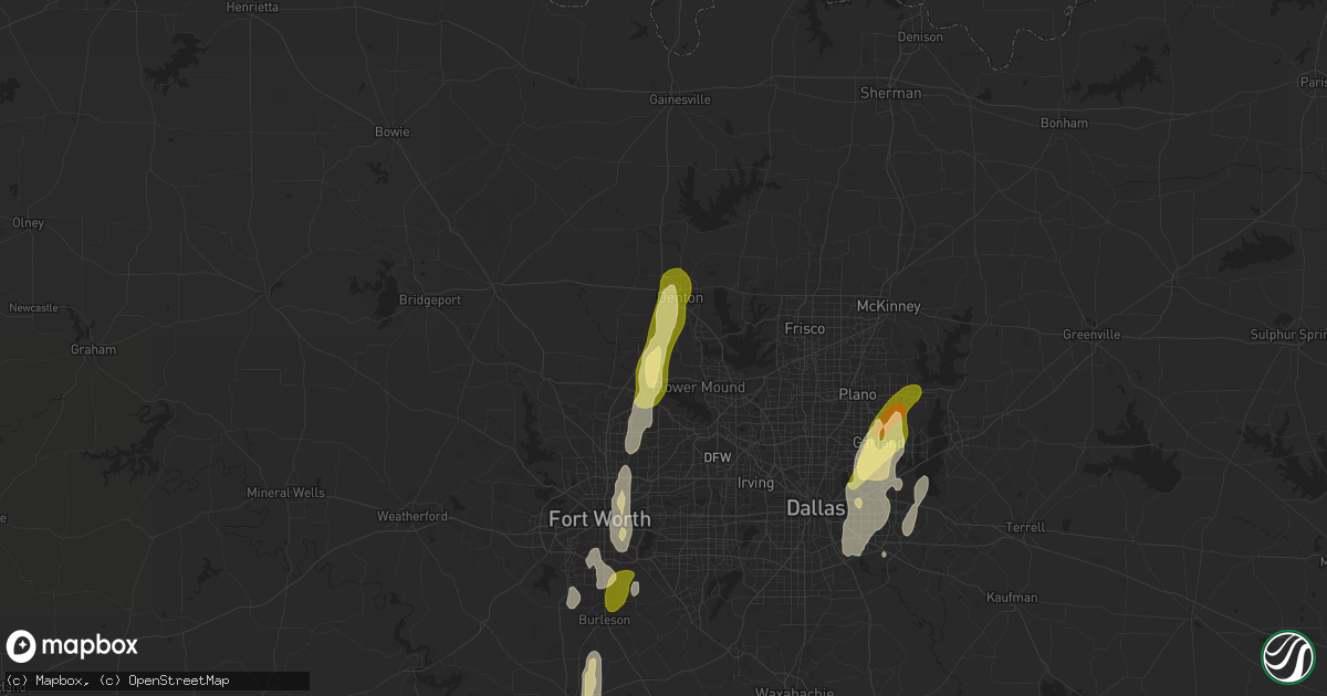 Hail map in Argyle, TX on May 6, 2025