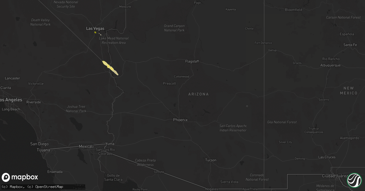 Hail map in Arizona on May 6, 2025
