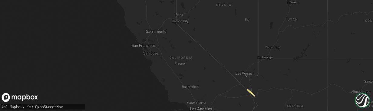 Hail map in California on May 6, 2025