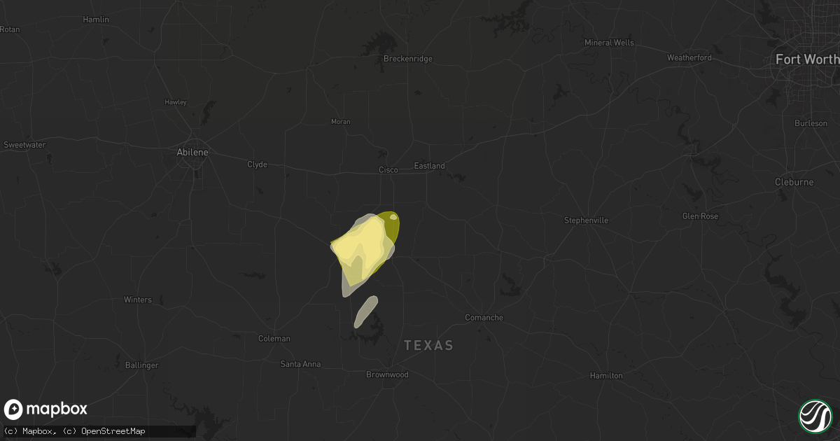 Hail map in Carbon, TX on May 6, 2025