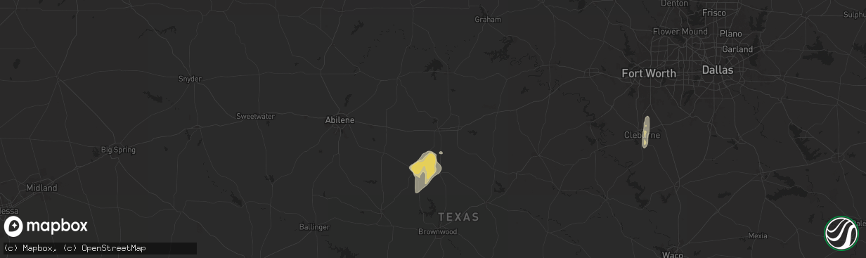 Hail map in Cisco, TX on May 6, 2025