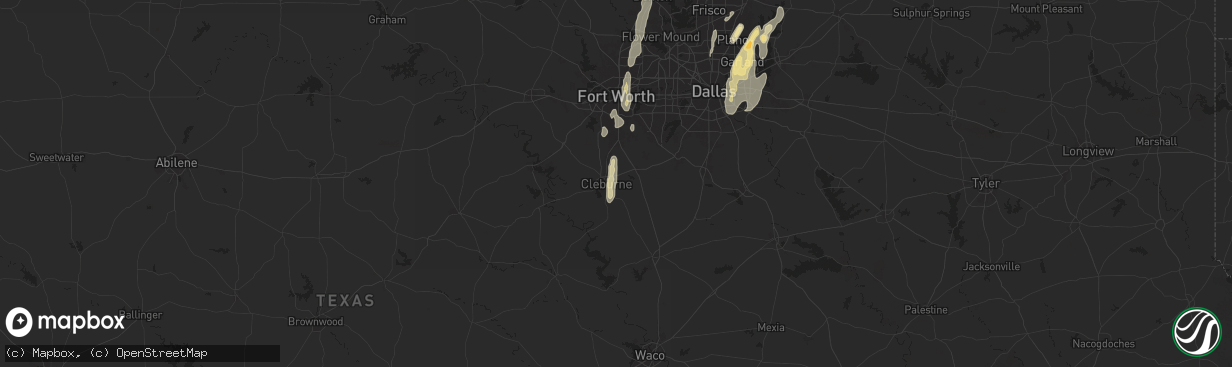 Hail map in Cleburne, TX on May 6, 2025