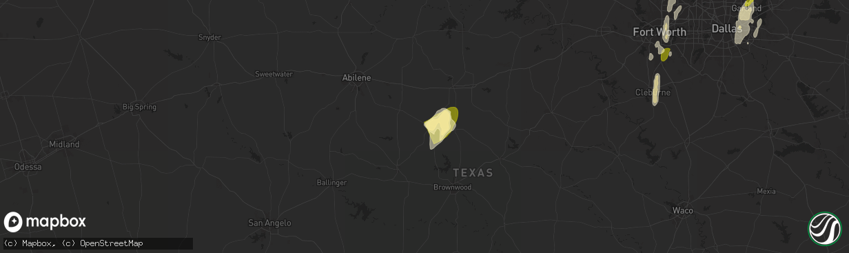 Hail map in Cross Plains, TX on May 6, 2025