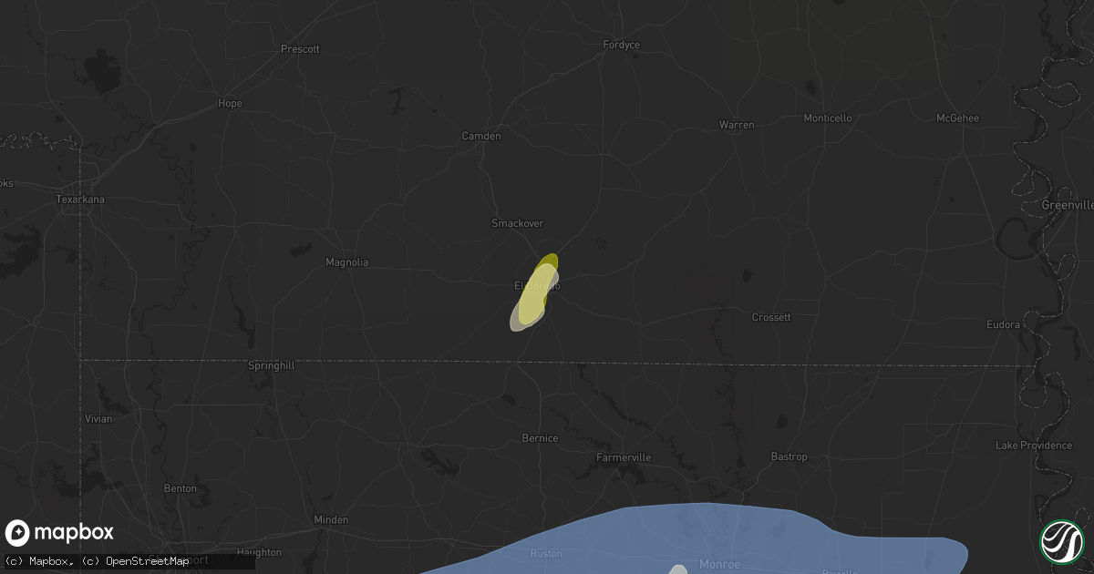 Hail map in El Dorado, AR on May 6, 2025