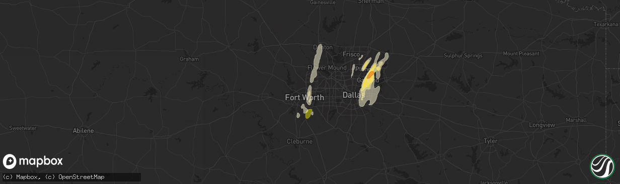 Hail map in Haltom City, TX on May 6, 2025