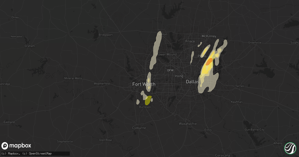 Hail map in Haltom City, TX on May 6, 2025