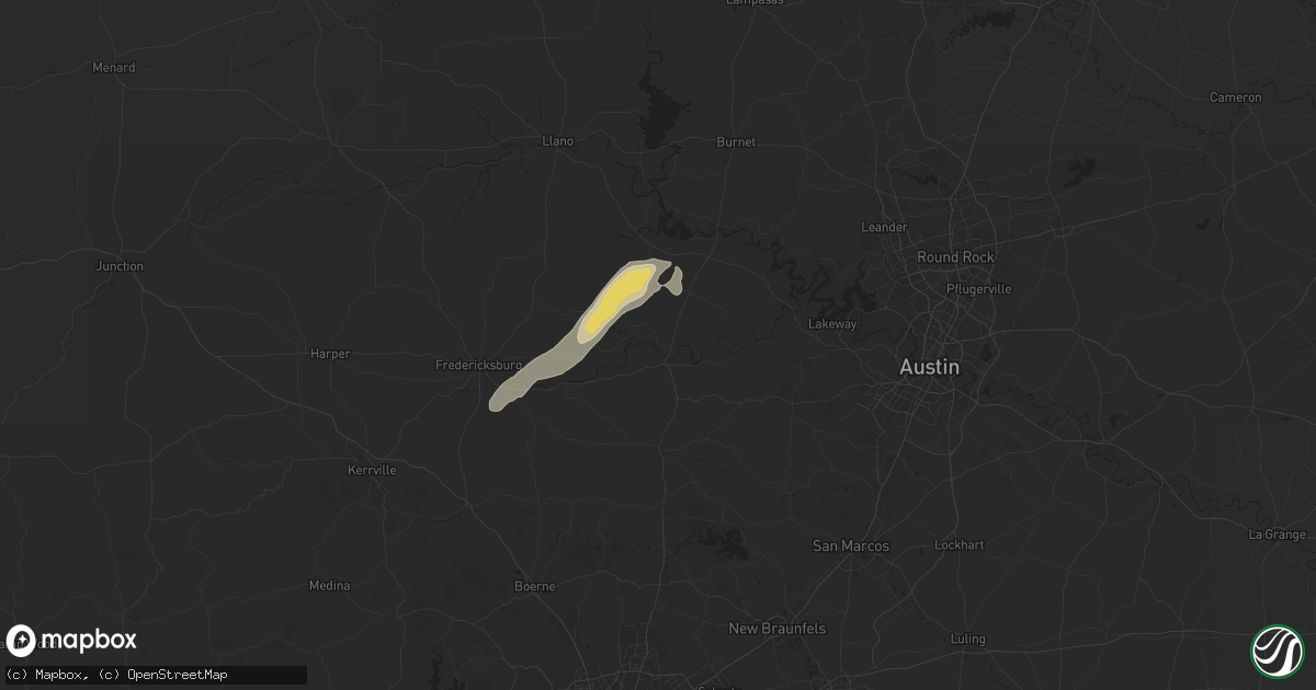 Hail map in Johnson City, TX on May 6, 2025