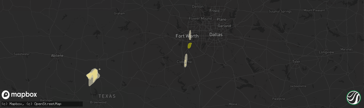 Hail map in Joshua, TX on May 6, 2025