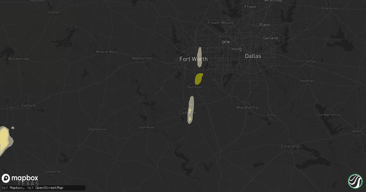 Hail map in Joshua, TX on May 6, 2025