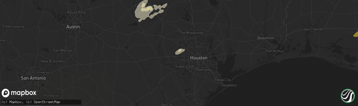 Hail map in Katy, TX on May 6, 2025