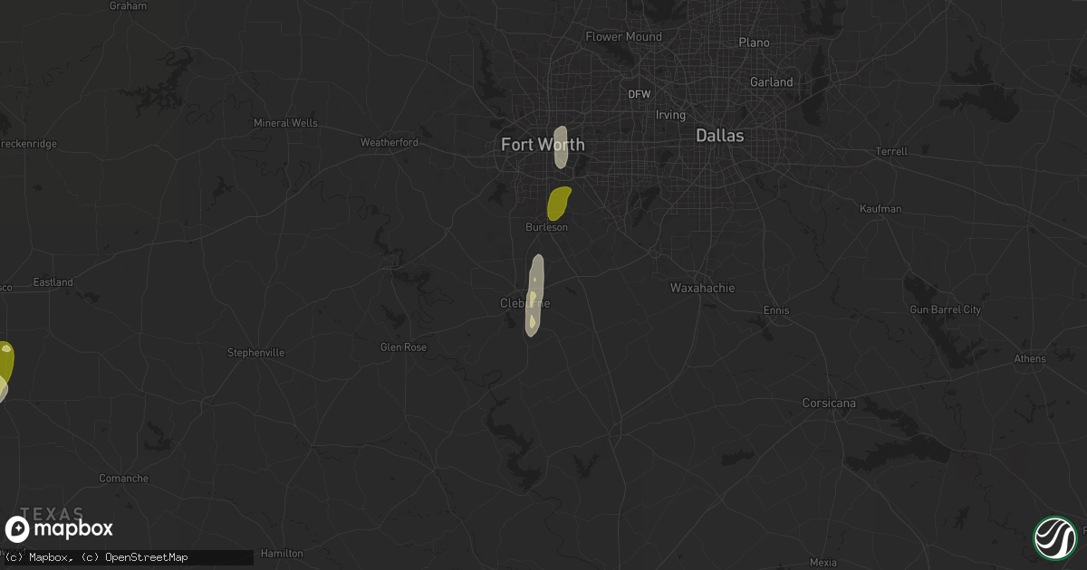 Hail map in Keene, TX on May 6, 2025